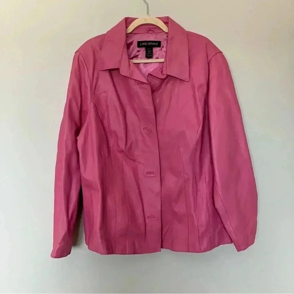 Lane Bryant pink leather  Barbiecore jacket 22/24 - Picture 1 of 6